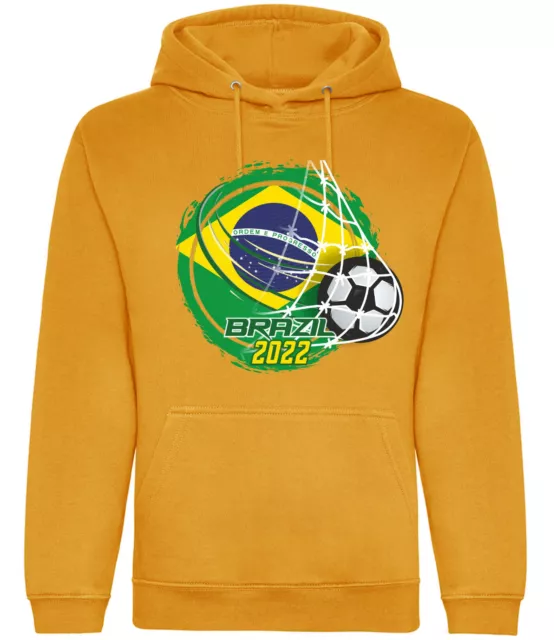 Brazil Football Hoodie Hoody Sweatshirt Organic World Cup 22 Mens Supporter