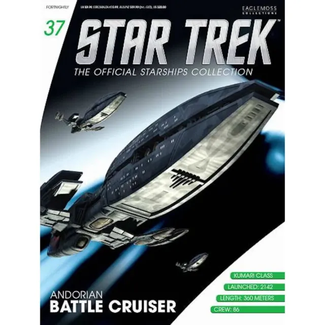Star Trek ANDORIAN BATTLE CRUISER DIE-CAST & RESIN STARSHIP MODEL & MAGAZINE #37