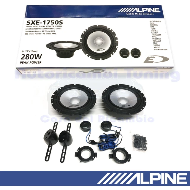 Kit 2 Haut-parleurs Alpine SXE-1725S Pour Fiat Panda II (2003-2012) - Avant, Coaxial, 6,5 Pouces
