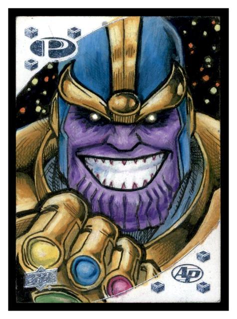 2017 Upper Deck UD Marvel Premier 1/1 AP Sketch Thanos Jerry Bennett JS