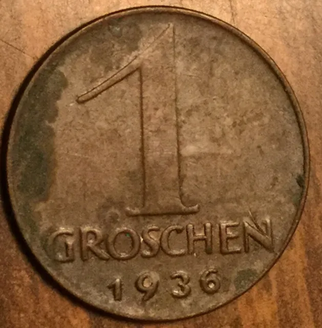 1936 Austria 1 Groschen Coin