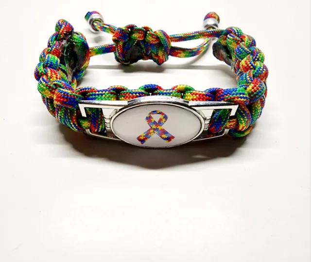 Autism Awareness Adjustable Charm Bracelet Wristband Autism Awareness Ribbon