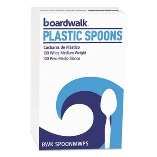 Boardwalk Polystyrene Cutlery, Teaspoon, 100 Teaspoons (BWKSPOONMWPSBX)