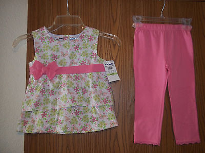 B.T. Kids 2 Piece Top Pants Girls Size 6 Pink Flowered New With Tags