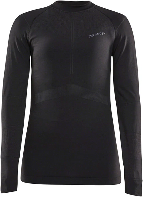Craft Active Intensity Long Sleeve Crew Neck Top - BLK/Asphalt Women's Medium