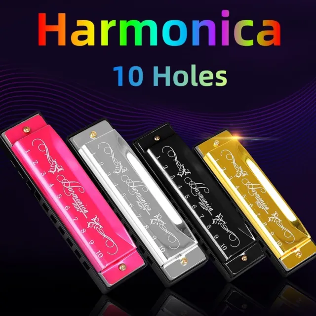 IRIN C Key Harmonica avec plaques de couverture en acier inoxydable instrument f