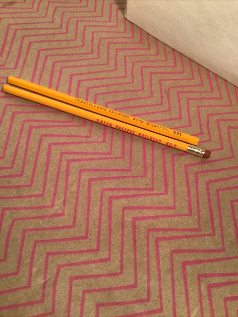 Vintage Pennsylvania Railroad PRR  Work in Safety Pencils And Union Pacific Lot
