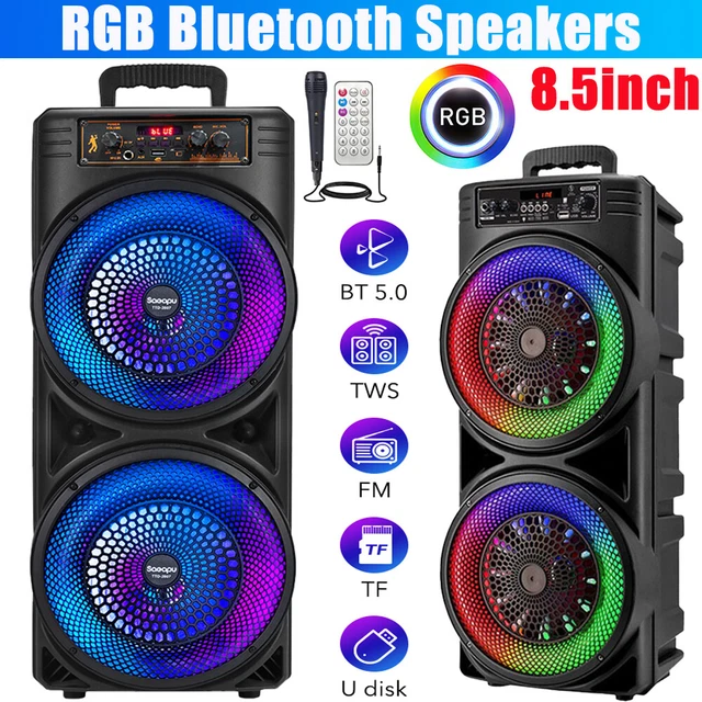 PORTABLE WIRELESS BLUETOOTH Speaker Karaoke Loud Sound Trolley Speaker ...
