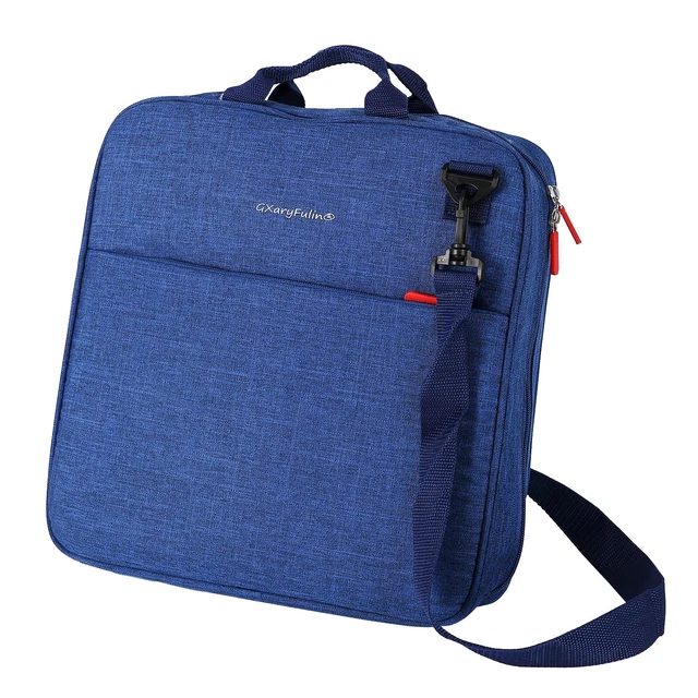 Zipper Binder with Shoulder Strap & Handle, 3 O-Ring Binder (Blue)