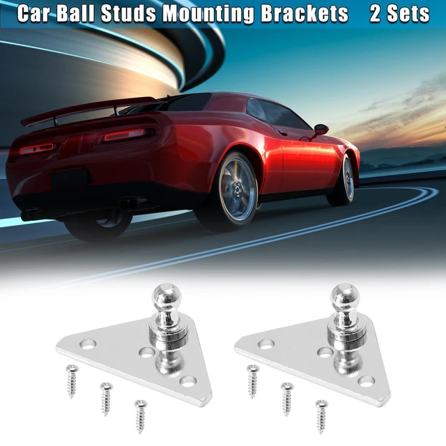 2 Set 10mm Car Ball Studs Mounting Brackets for Gas Struts Shocks with Screws