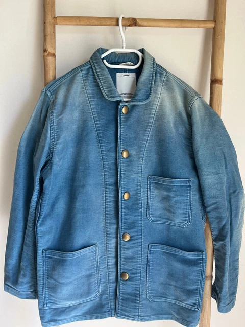 VISVIM CUNNINGHAM SMOCK Damaged Moleskin light Indigo size 4 worn