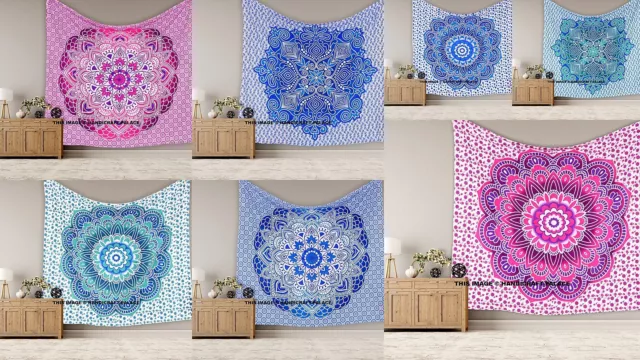 10 Piezas Lote Colcha Reina Colgante de Pared Decoración Tapiz de Mandala Manta