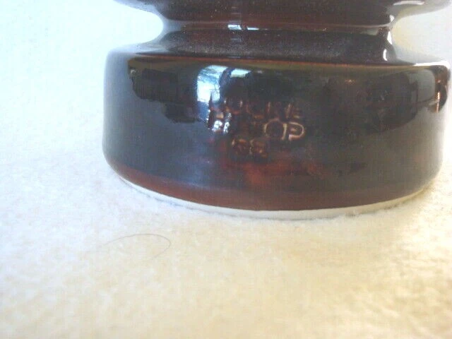 Vintage Locke Hi-Top 88 Porcelain Power Line Insulator Ceramic Brown 2
