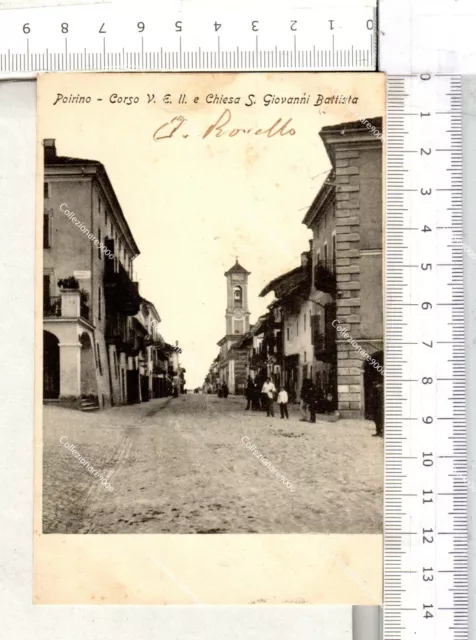 Pab 245D)  Cartolina Piemonte Torino Pianezza Via Chiesa 1904 Viaggiata