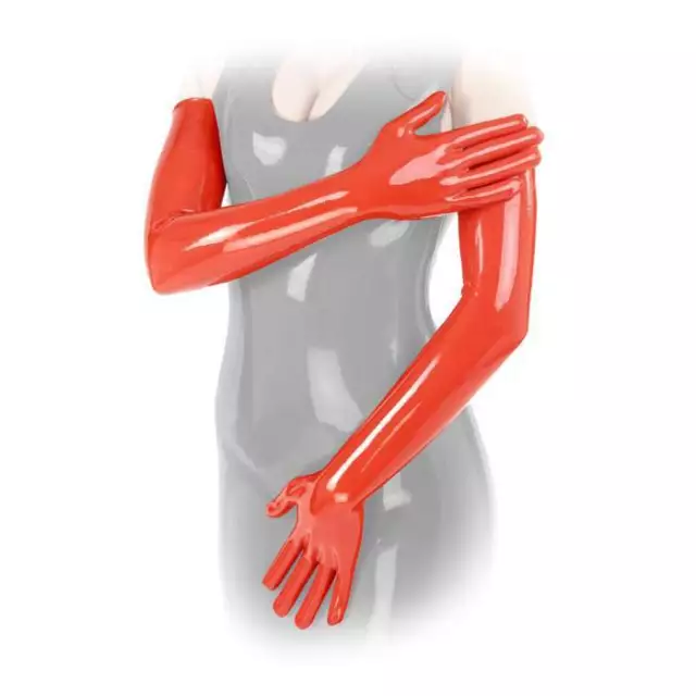 Anita Berg - Hautenge lange Latex Handschuhe rot