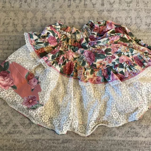 Tamarisk Skirt Womens Medium Square Dancing Embellished Western Lace pink Floral
