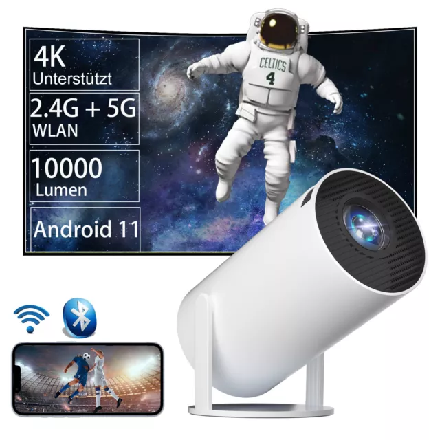 5G WLAN Projektor 10000 lumen LED Android 4K Full HD True 1080P Beamer Heimkino