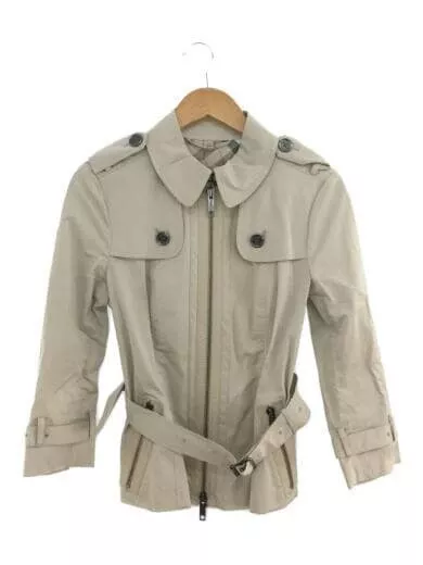 BURBERRY BRIT Trench Coat Zip up coat Beige Nova check Women Size UK8 US6 Used
