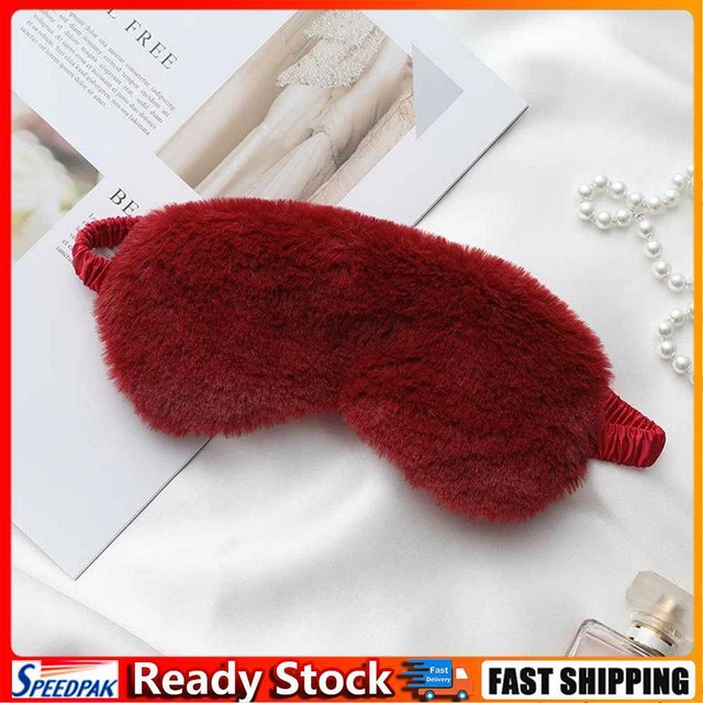 Imitated Silk Sleep Eye Mask Sleeping Eyeshade Portable Travel Rest (Red)
