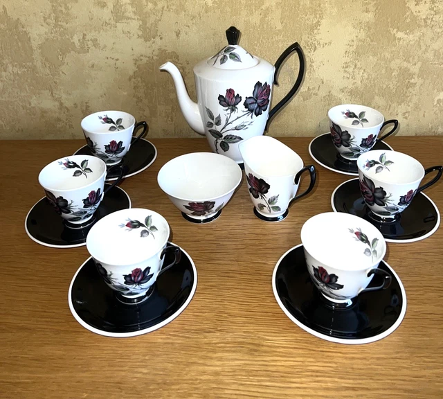 VINTAGE ROYAL ALBERT MASQUERADE Coffee Set With Coffee Pot - Main Image