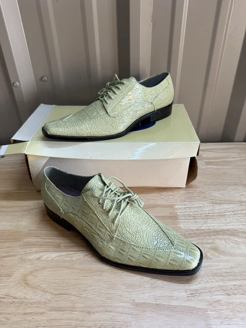 HUGO VITELLI DRESS Shoes SOFT YELLOW Faux Reptile Print GOLD  display picture 1