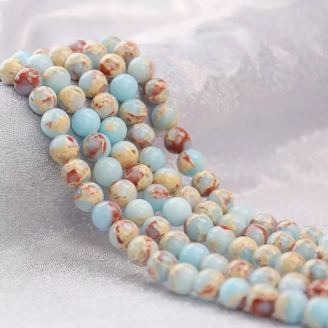 Aqua Terra Jasper Smooth Round Beads 4mm 6mm 8mm 10mm 15.5" Strand