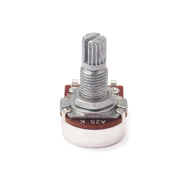 Potentiomètre Guitare B500K - 2 Pièces, Arbre Long 18mm, Diamètre 24mm - Pour Volume/tonalité, Type Linéaire
