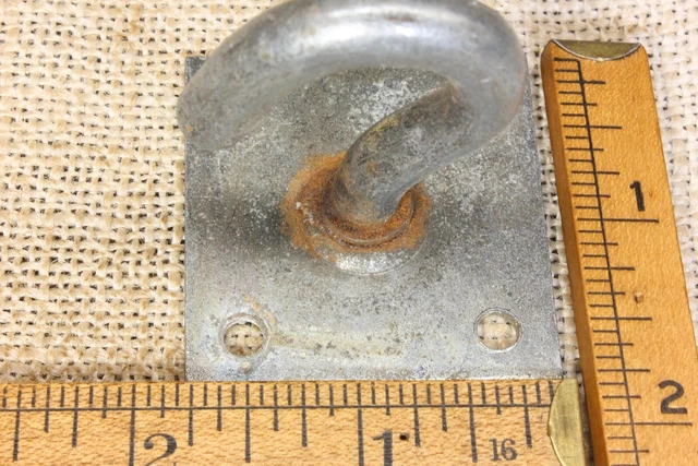 Old Plant Hook Porch Ceiling Wall 1 3/4  X 1 7/8” Wash Line Vintage Rustic Steel 3