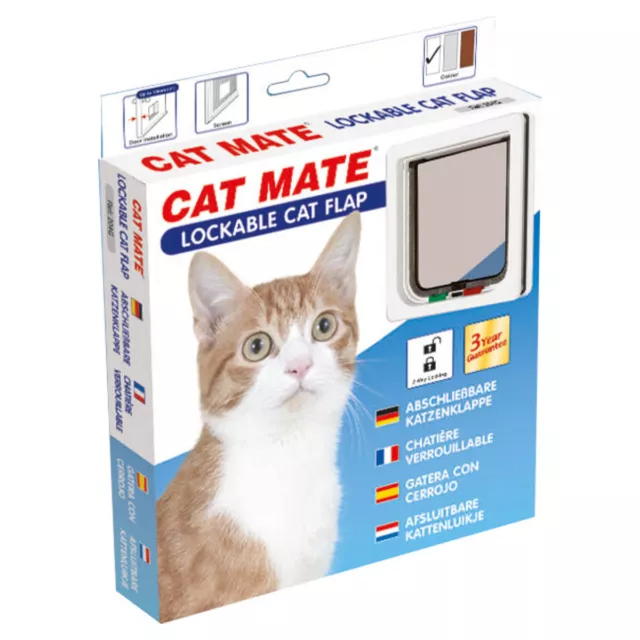 Cat Mate Porte de Chat Avec Fermeture Magnétique 304 W Blanc, Nouveau