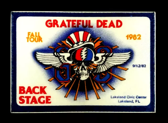 Grateful Dead Backstage Pass Lakeland Florida FL 9/12/82 9/12/1982 Rick Griffin