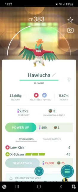Pokemon Go - Hawlucha - Mexico specific regional plus free stardust, XP and more