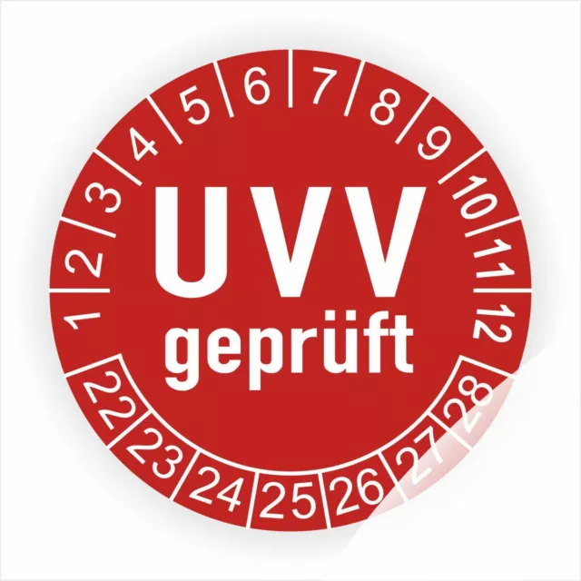 Prüfplaketten Geprüft nach UVV 50 Stück Rot Ø: 30mm