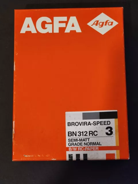 Nos AGFA BN312RC BROVIRA SPEED GLOSSY GRADE HARD B/W RC PHOTO PAPER