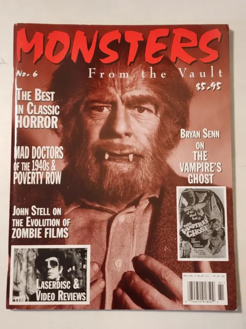 Monsters From The Vault Issue #6 Horror Magazine Vampire's Ghost Zombie Films
