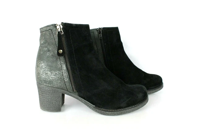 Bottines VIARME Daim Noir T 38 / UK 5 TRES BON ETAT