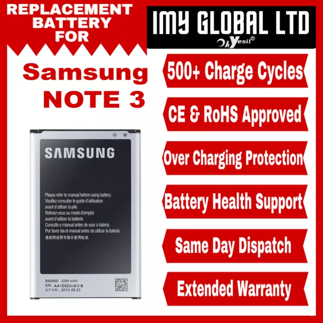 Genuine Samsung Galaxy Note 3 III N9000 Original B800BC Battery 3200mAh