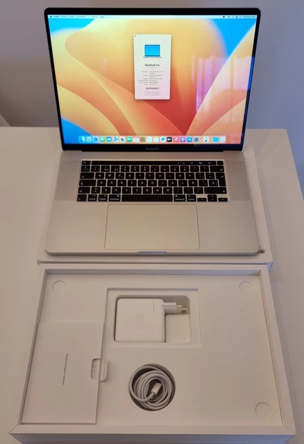 Apple MacBook Pro 16" A2141 Silver i7 2,6 GHz 16GB 512SSD TouchBar