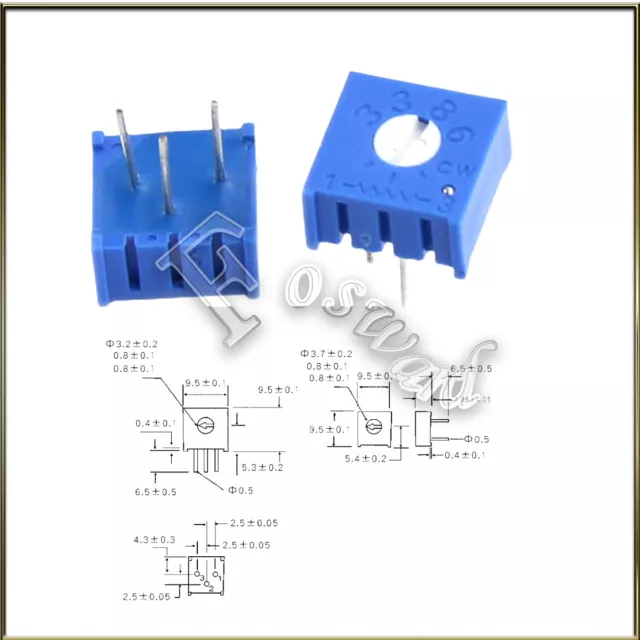 3386P Trimmer Trim pots 1K 2K 5K 10K 100K ohm Potentiometer variable Resistor