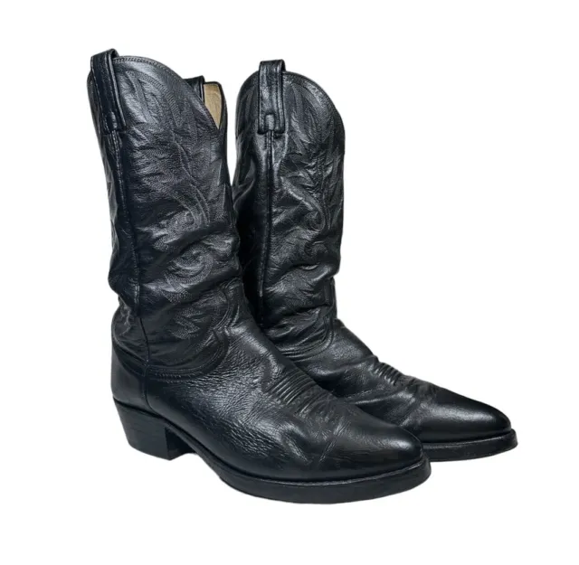 Dan Post Men’s Black Leather Western Cowboy Boots - Size US 10 D