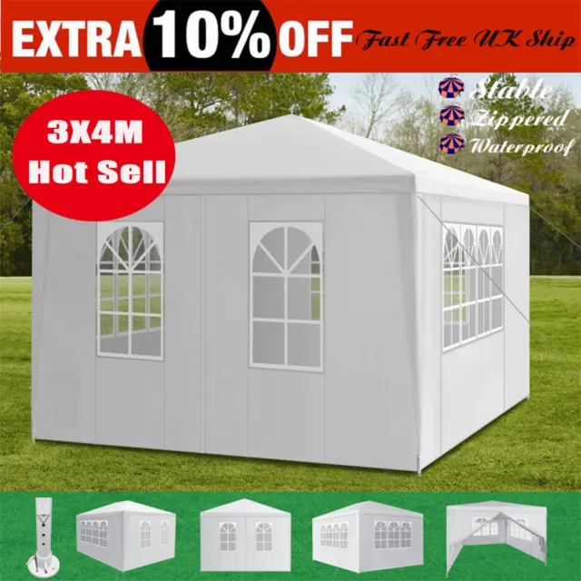 LOEFME 3 x4 M Gazebo Marquee Party Tent Waterproof Garden Outdoor Canopy 4 Sides
