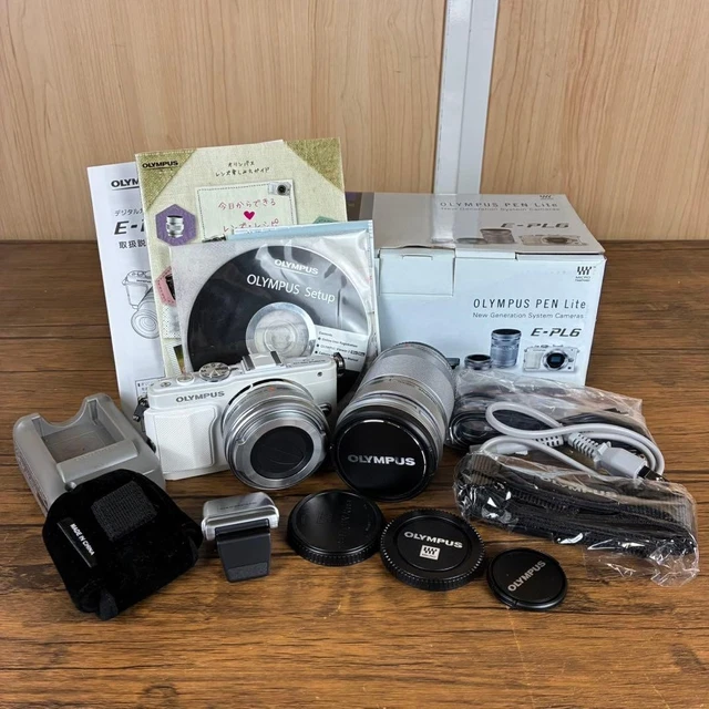 OLYMPUS PEN LITE E-PL6 Mirrorless Camera White with Lens and Box
