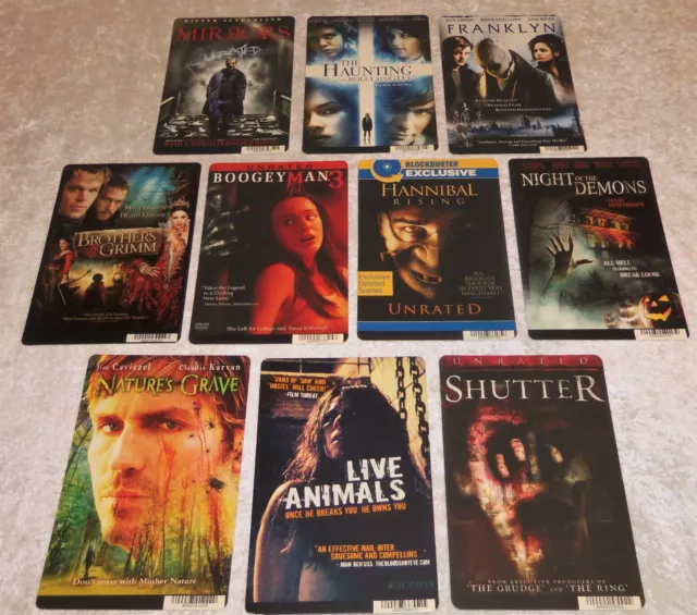 10 Horror Movie Store Backer Cards Mini Posters Boogeyman Grimm NO DVD / MOVIE