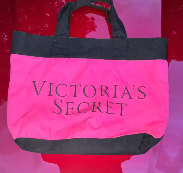 Victoria's Secret Limited Edition 2015 Tote Beach Bag Handbag Pink & Black NEW