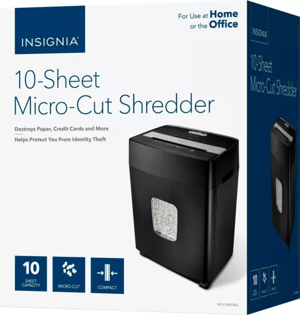 Insignia - Large 10-Sheet Microcut Shredder - Black