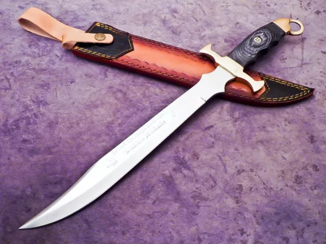 17" Unique Custom Handmade D2 Steel Blade Bowie Hunting Knife, Sword , Im-1673