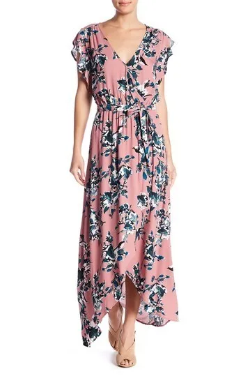 Splendid Womens Tulip Sleeve Floral Maxi Dress Size Small S $198