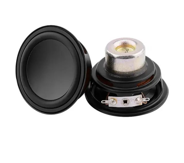 2 Pcs 2.5" Speakers Rubber Magnetic Midrange Neodymium Magnet Wired Sound Parts