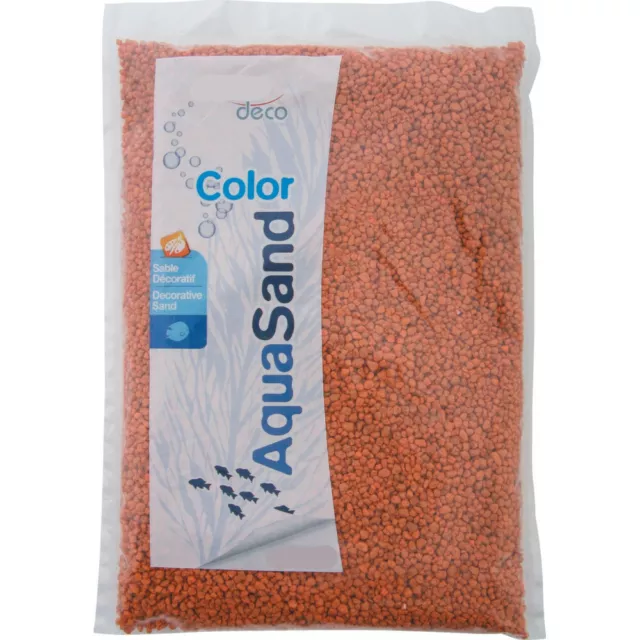 Sable décoratif 2-3 mm aqua Sand orange savane 1kg pour aquarium.