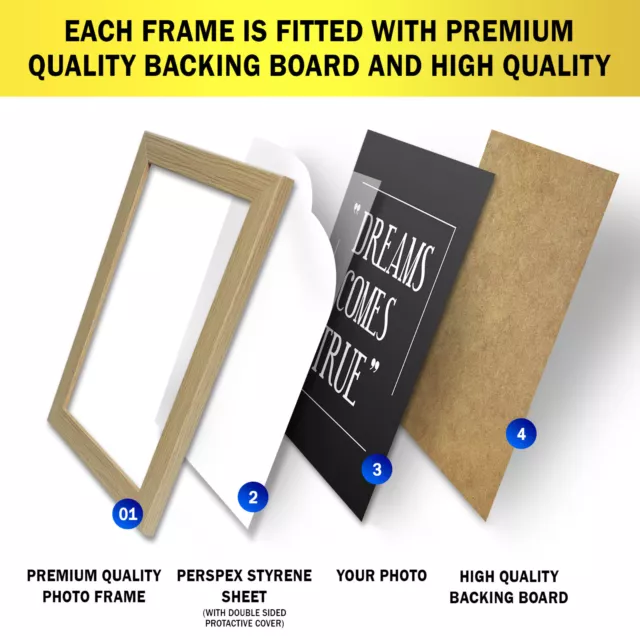 A1 A2 A3 A4 Picture Frame Photo Frame Poster Frame Wooden Effect Black White Oak 2