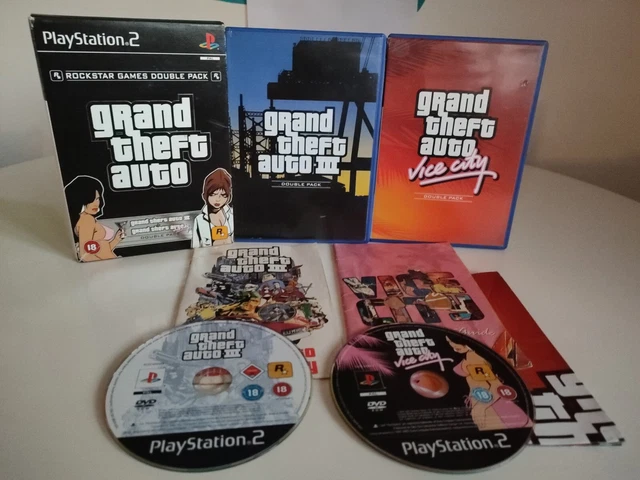 Grand Theft Auto Double Pack PS2 PlayStation 2 III 3 e Vice City con mappa manuale